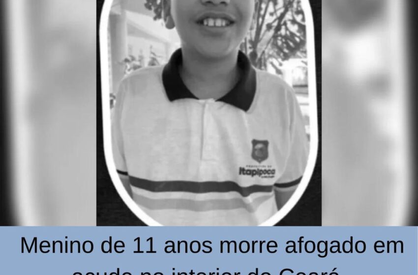  Menino de 11 anos morre afogado em açude no interior do Ceará.