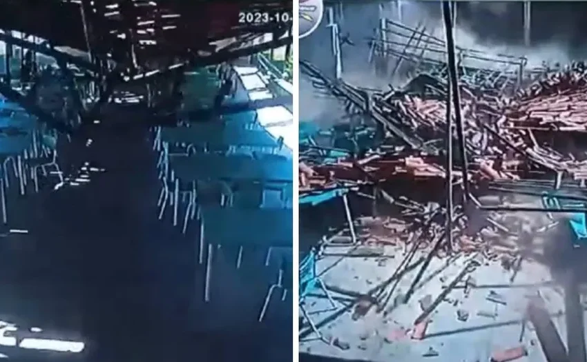  Teto de refeitório em escola desaba em Lavras da Mangabeira.