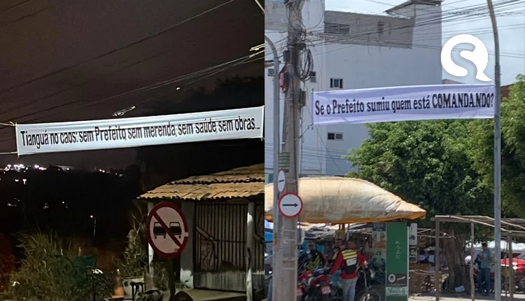  Tianguá em crise: Faixas questionam ausência do Prefeito e falhas na Administração Municipal.