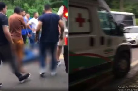 Vídeo: Homem sofre acidente de moto e é atropelado por policial enquanto recebia socorro.